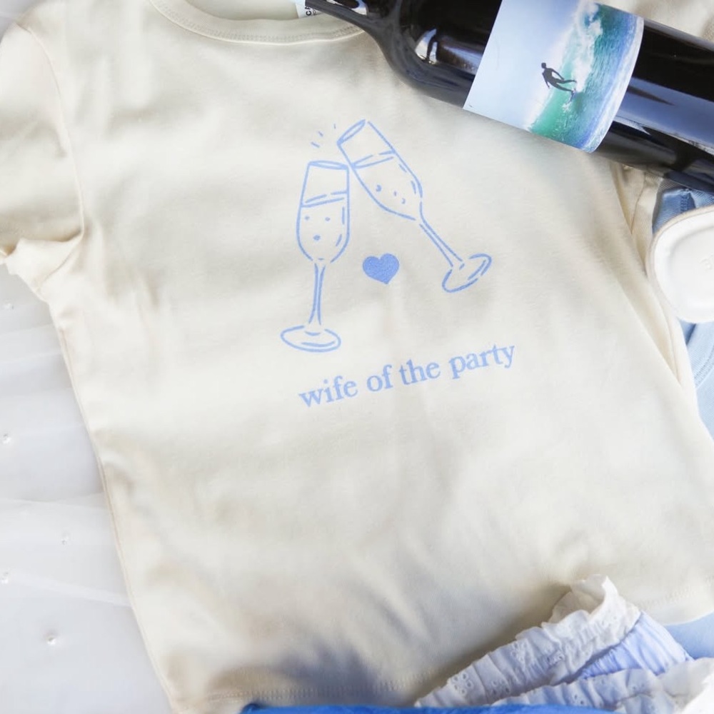 friday + saturday: wife of the party baby tee